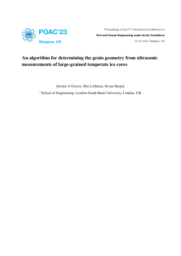Title page of the POAC 2023 paper