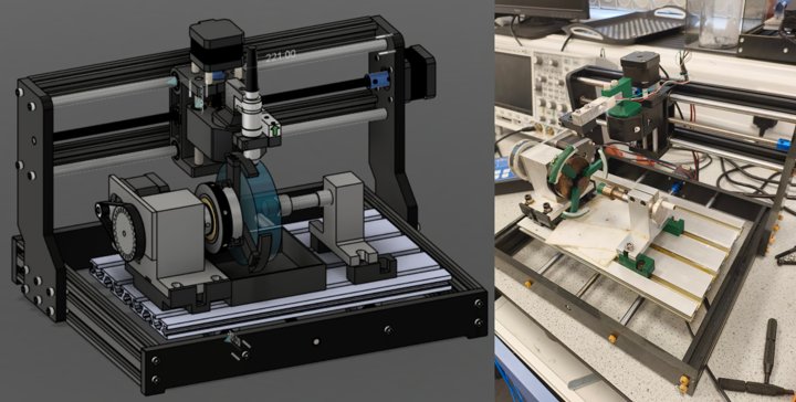 The pulse-echo azimuthal scanner: CAD model and built instrument
